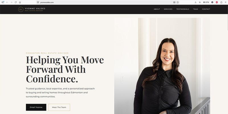 Yvonne Valdes real estate website design by 604Sites
